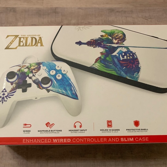 PowerA Nintendo Switch Zelda Enhanced Wired Controller and Slim Case - Picture 2 of 8